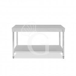 Mesa de trabajo de acero inoxidable con estante inferior con dimensiones L 1600 mm x P 600 mm x A 865 mm