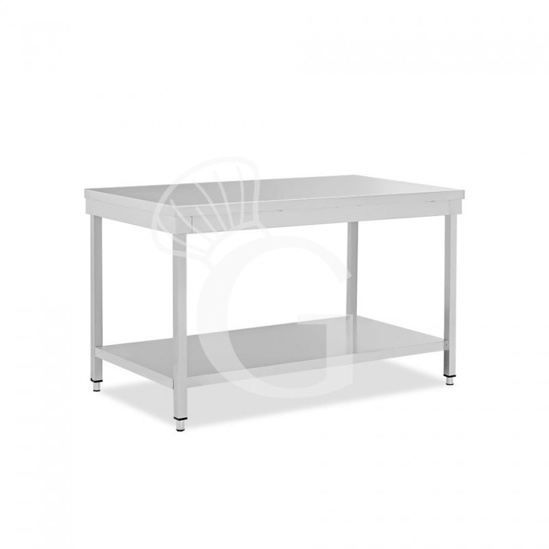 Mesa de trabajo de acero inoxidable con estante inferior con dimensiones L 1600 mm x P 600 mm x A 865 mm
