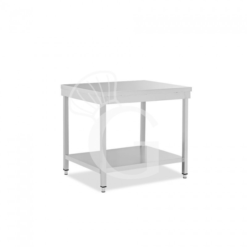 Mesa de acero inoxidable con estante inferior L 700 mm x P 700 mm x A 865 mm