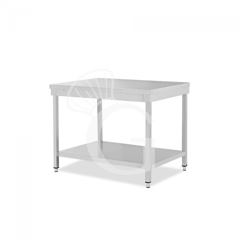 Mesa de acero inoxidable con estante inferior L 800 mm x P 700 mm x A 865 mm