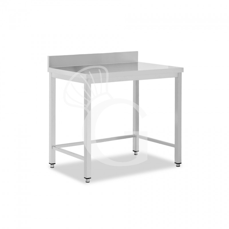 Mesa de acero inoxidable con peto trasero L 700 mm x P 600 mm x A 965 mm