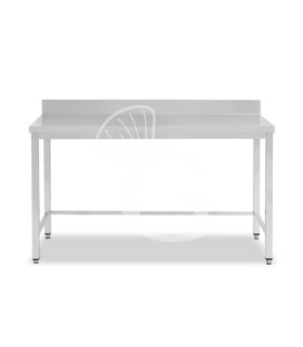 Mesa de acero inoxidable con peto trasero L 1800 mm x P 700 mm x A 965 mm