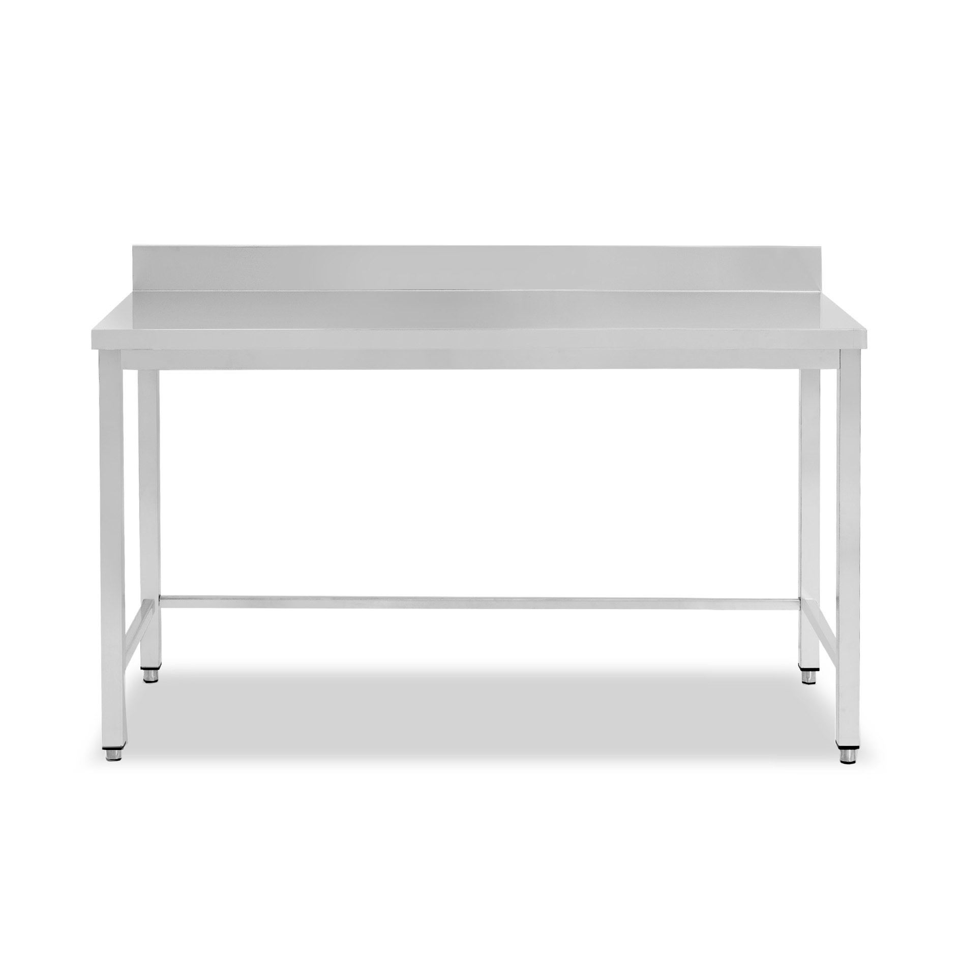 Mesa de acero inoxidable con peto trasero L 1800 mm x P 700 mm x A 965 mm