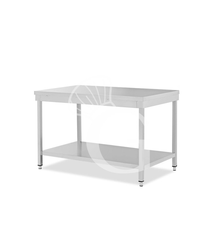 Mesa de acero inoxidable con estante inferior L 1400 mm x P 700 mm x A 865 mm