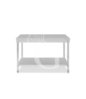 Mesa de acero inoxidable con estante inferior L 1400 mm x P 800 mm x A 865 mm