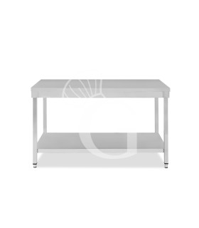 Mesa de acero inoxidable con estante inferior L 1500 mm x P 800 mm x A 865 mm