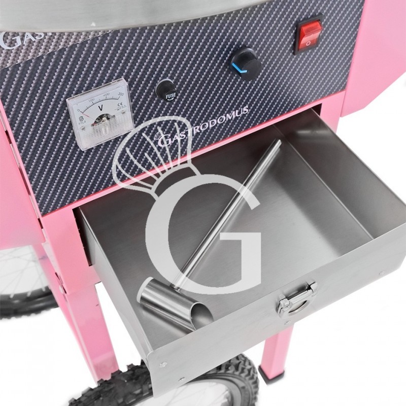 Máquina de algodón de azúcar con cupula y carro L 750 mm x P 750 mm x A 910 mm