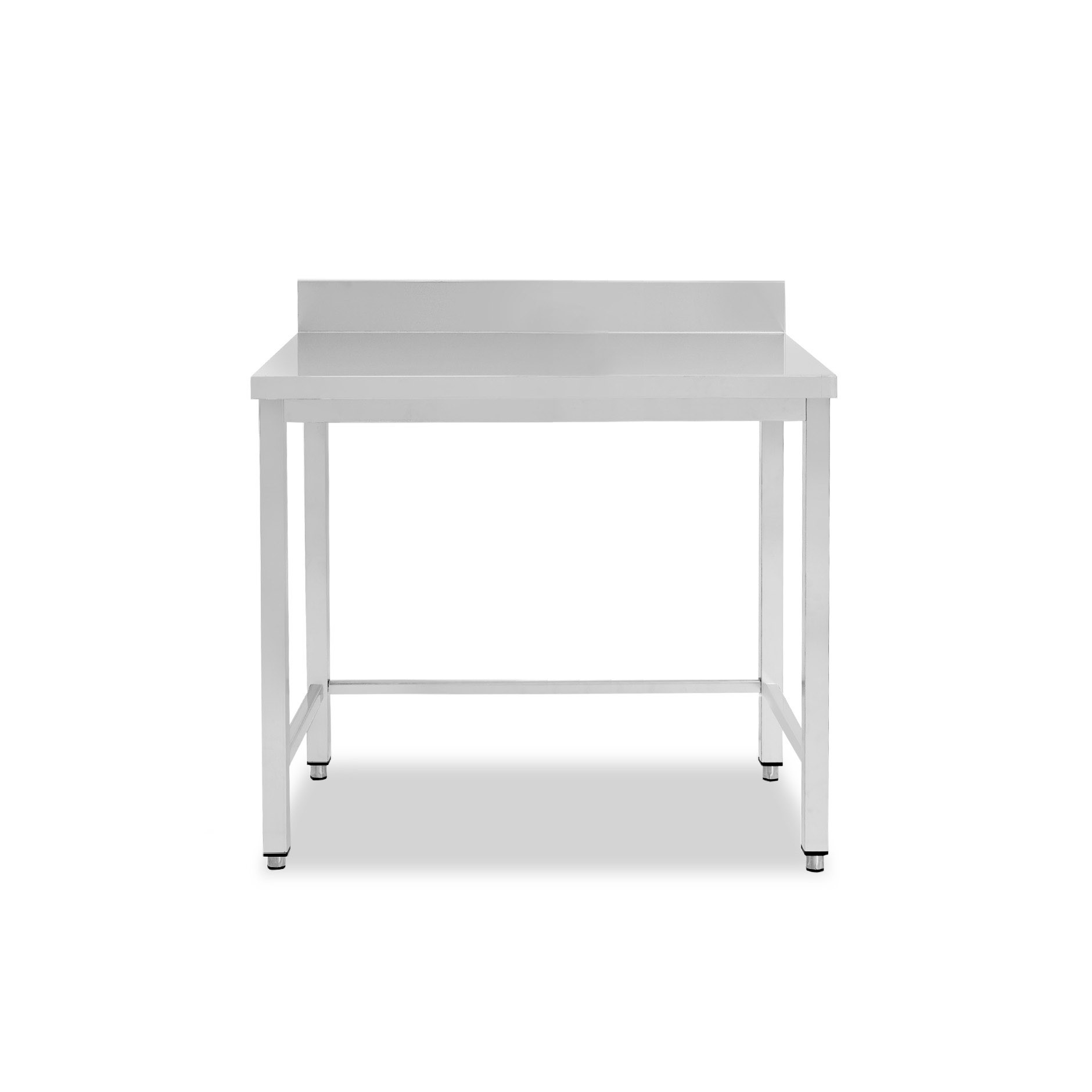 Mesa de acero inoxidable con peto trasero L 700 mm x P 600 mm x A 950 mm