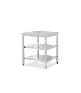 Mesa de acero inoxidable con 2 estantes L 600 mm x P 700 mm x A 850 mm