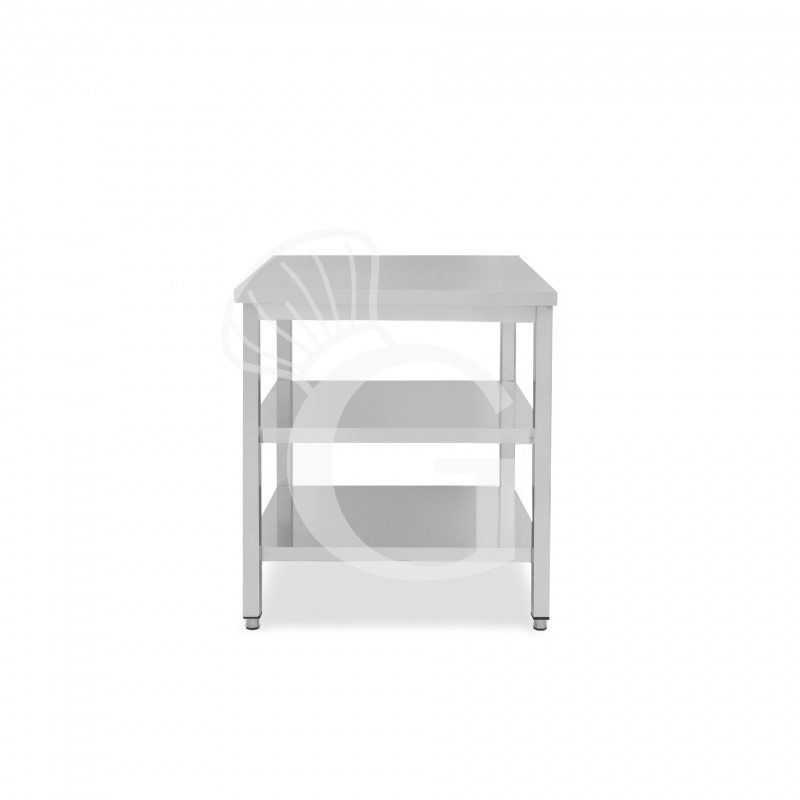 Mesa de acero inoxidable con 2 estantes L 600 mm x P 700 mm x A 850 mm