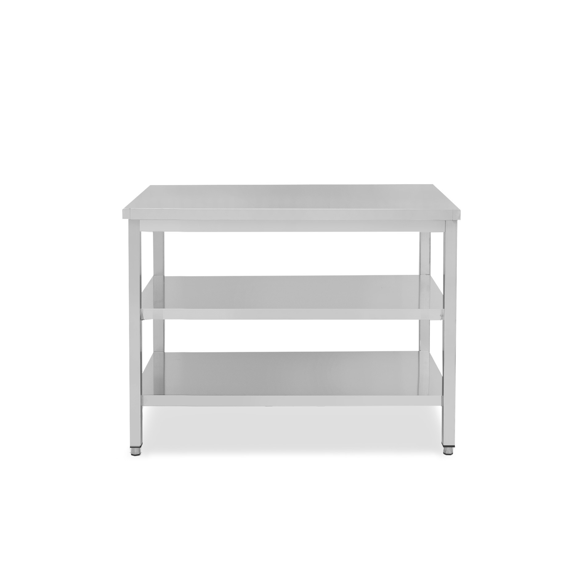 Mesa de acero inoxidable con 2 estantes L 1000 mm x P 800 mm x A 850 mm