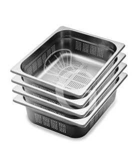 Bandeja de acero inoxidable perforada tamaño GN1/1 - A 100 mm