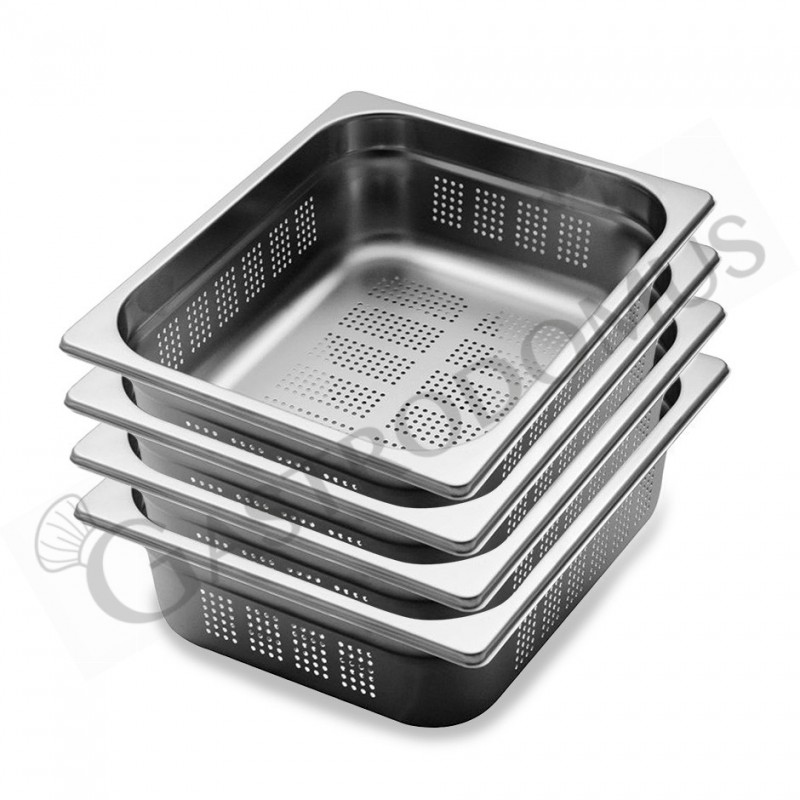 Bandeja de acero inoxidable perforada tamaño GN1/1 - A 100 mm