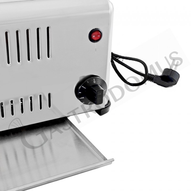 Tostadora profesional monofásica L 420 mm x P 210 mm x A 225 mm, capacidad 6 rebanadas, bandeja recogemigas