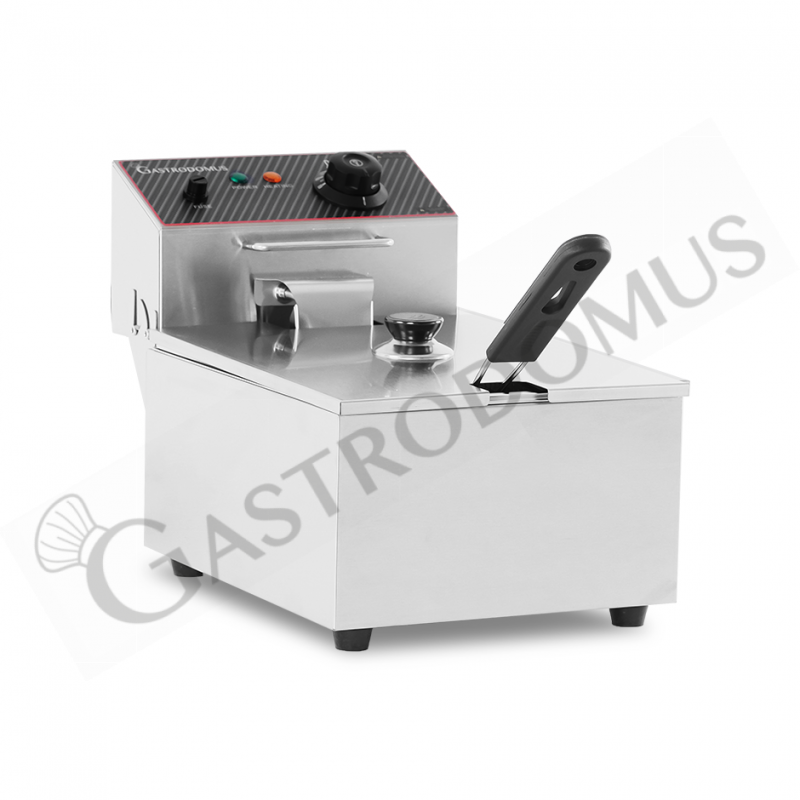 Freidora para bar eléctrica de sobremesa - 1 cuba - capacidad 6 LT - potencia 2,5 kW Monofásica