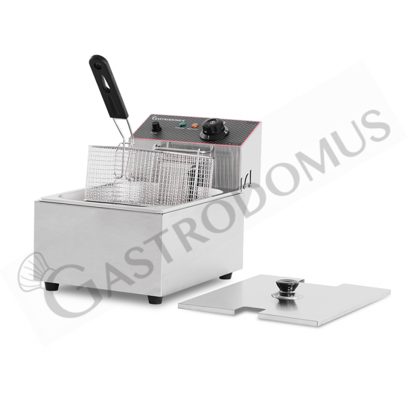 Freidora para bar eléctrica de sobremesa - 1 cuba - capacidad 6 LT - potencia 2,5 kW Monofásica