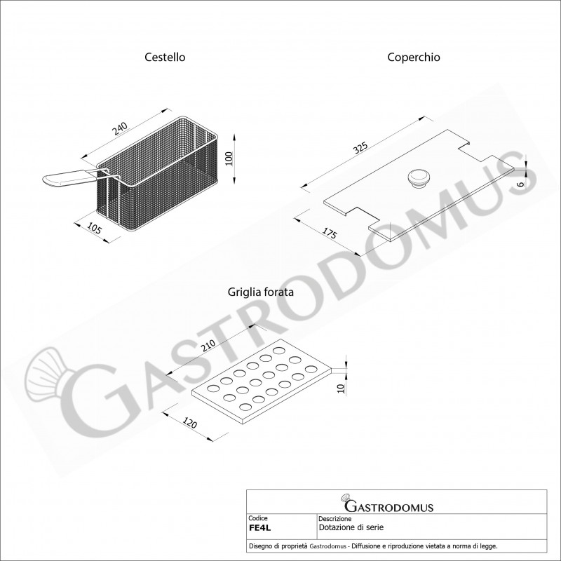 Freidora para bar eléctrica de sobremesa 1 cubeta 4 LT potencia 1,8 KW Monofásica