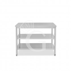 Mesa de acero inoxidable 2 estantes L 1000 mm x P 600 mm x A 865 mm