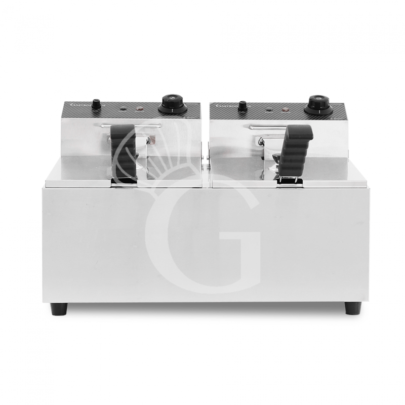 Freidora para bar eléctrica de sobremesa - 2 cubas - capacidad 8+8 LT - potencia 2,8 + 2,8 kW Monofásica