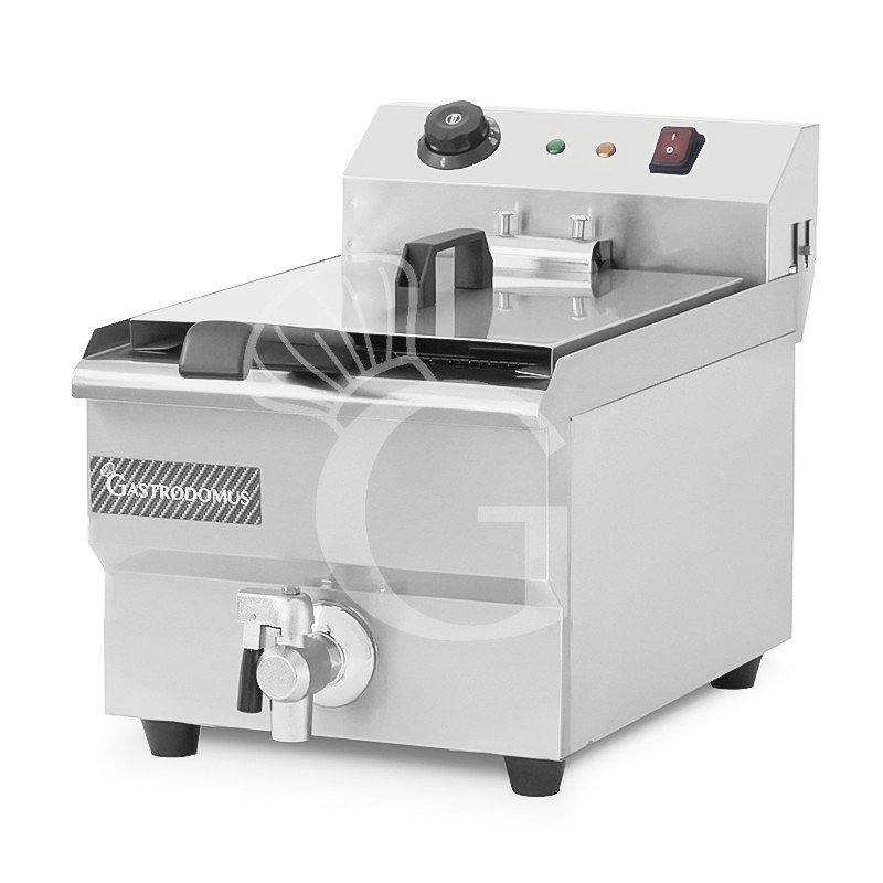 Friggitrice elettrica da banco con rubinetto 1 vasca 13 LT 4000 W Monofase