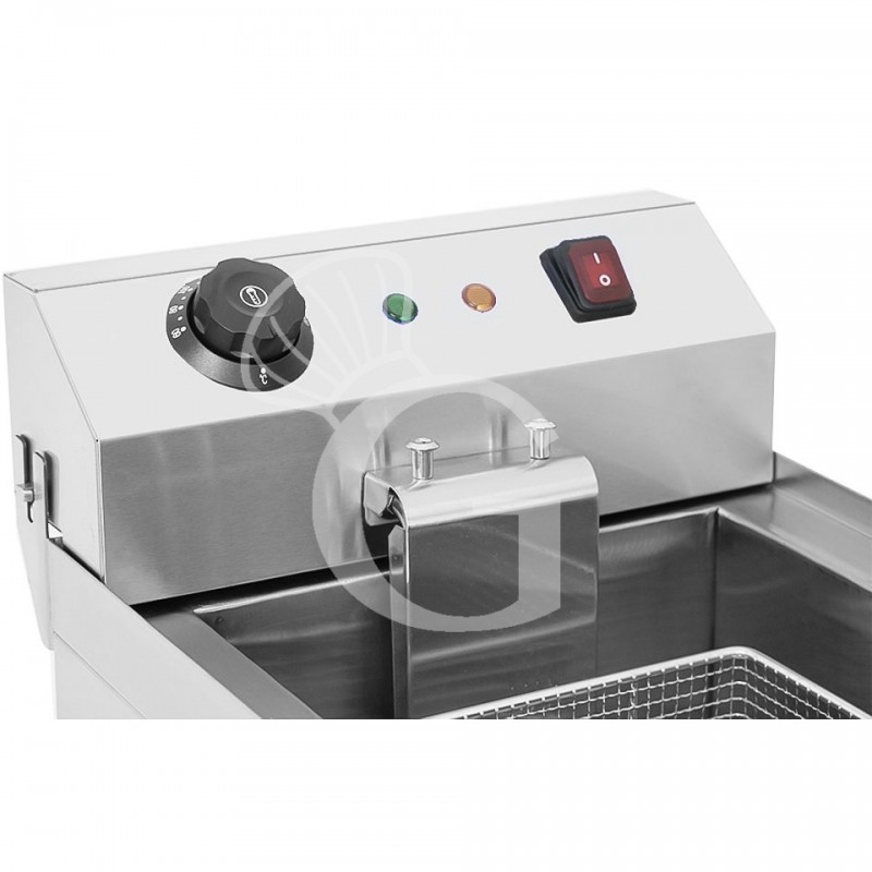 Friggitrice elettrica da banco con rubinetto 1 vasca 13 LT 4000 W Monofase