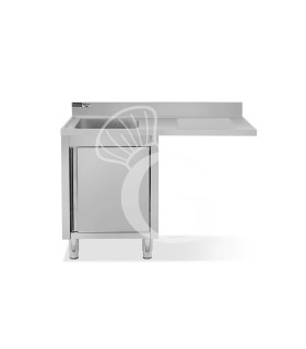 Fregadero con mueble y hueco para lavavajillas, 1 cubeta, escurridor a la derecha L 1200 mm x P 700 mm x A 965 mm
