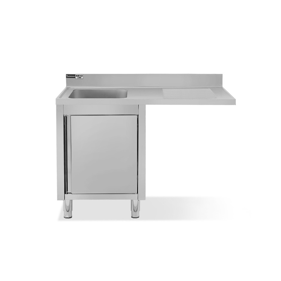 Fregadero con mueble y hueco para lavavajillas, 1 cubeta, escurridor a la derecha L 1200 mm x P 700 mm x A 965 mm