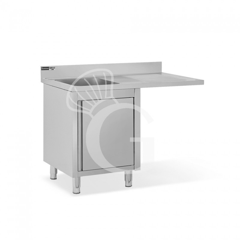 Fregadero con mueble y hueco para lavavajillas, 1 cubeta, escurridor a la derecha L 1200 mm x P 700 mm x A 965 mm