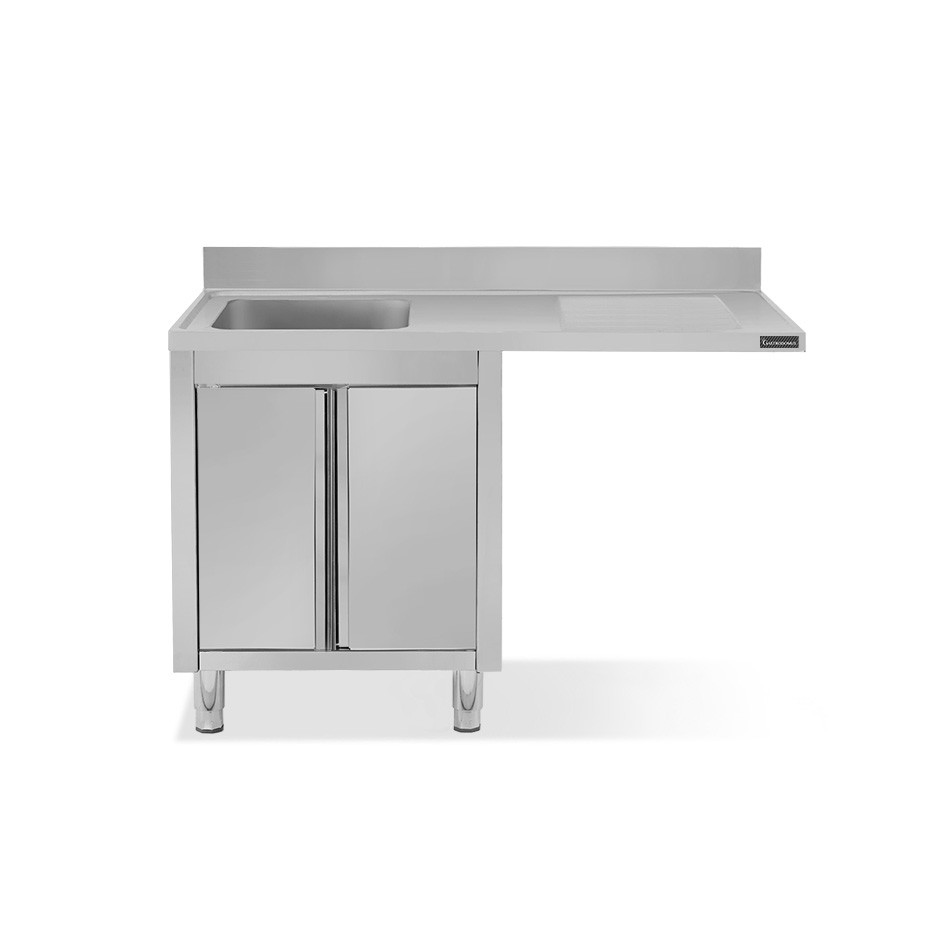 Fregadero con mueble y hueco para lavavajillas, 1 cubeta, escurridor a la derecha L 1500 mm x P 700 mm x A 950 mm