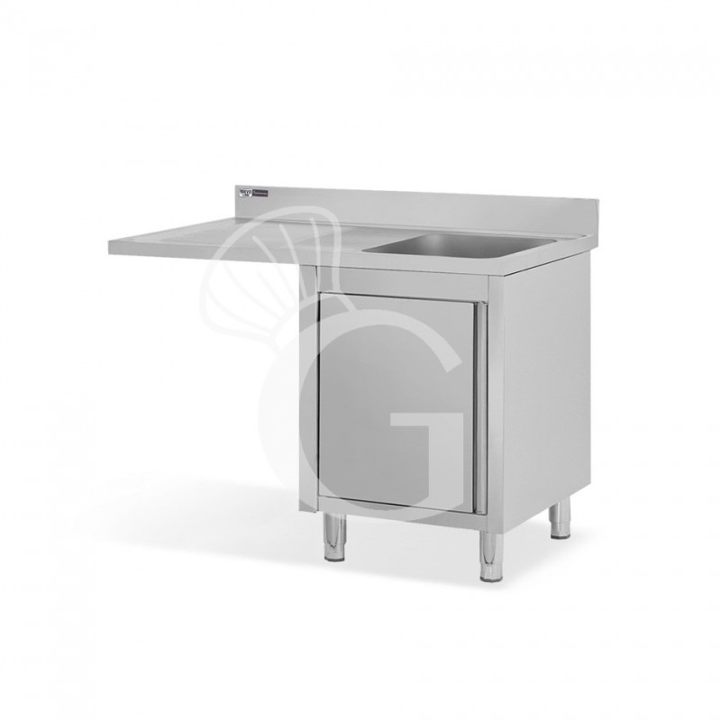 Fregadero con mueble y hueco para lavavajillas, 1 cubeta, escurridor a la izquierda L1200mmxP700mmxA965mm agujero grifo Ø 32mm