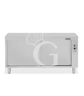 Mesa mural caliente con puertas correderas de acero inoxidable L 1900 mm x P 700 mm x A 850 mm