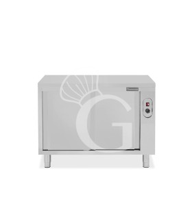 Mesa mural caliente con puertas correderas dobles de acero inoxidable L 1100 mm x P 600 mm x A 850 mm