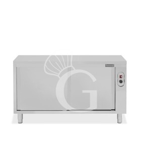 Mesa mural caliente con puertas correderas dobles de acero inoxidable L 1600 mm x P 600 mm x A 850 mm