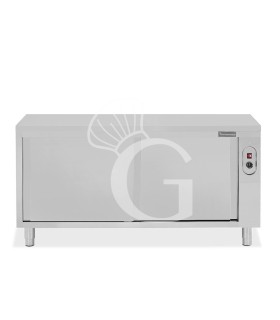 Mesa mural caliente con puertas correderas dobles de acero inoxidable L 2000 mm x P 600 mm x A 850 mm
