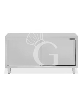 Mesa mural de acero inoxidable con puertas correderas dobles L 1900 mm x P 800 mm x A 850 mm