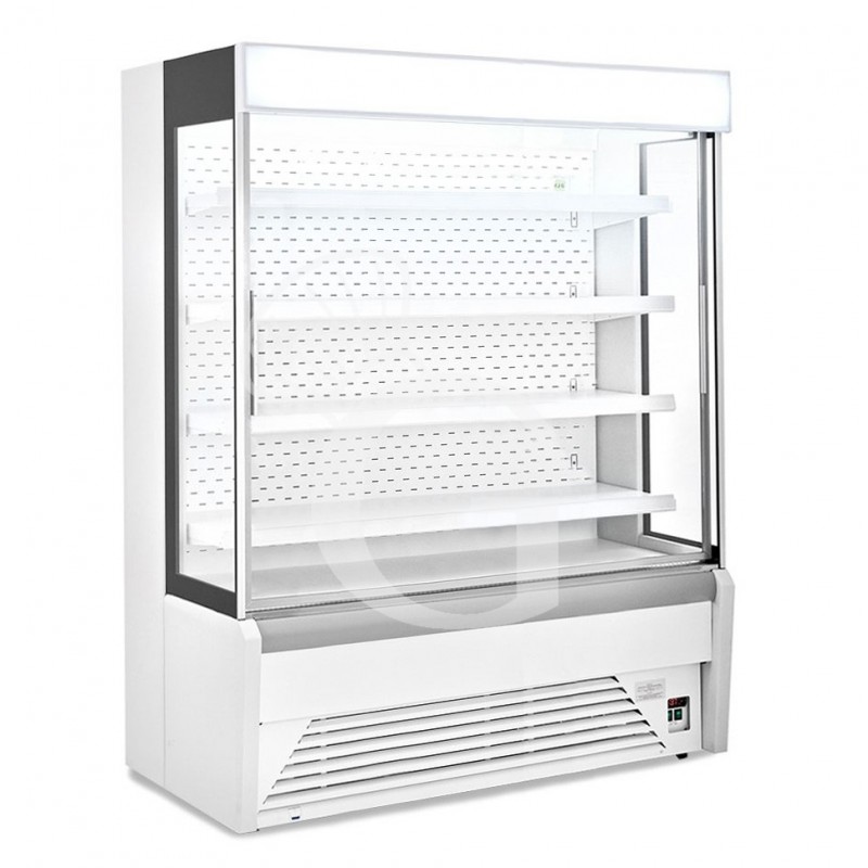 Vitrina Mural Refrigerada serie Ettore con cortina nocturna con refrigeración ventilada, Temperatura +1°/+10°C L 2560 mm