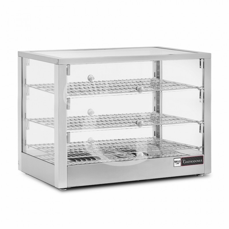 Vitrina caliente de vidrio y acero inoxidable +30°C/+90°C 115 LT L 700 mm x P 400 mm x A 485 mm
