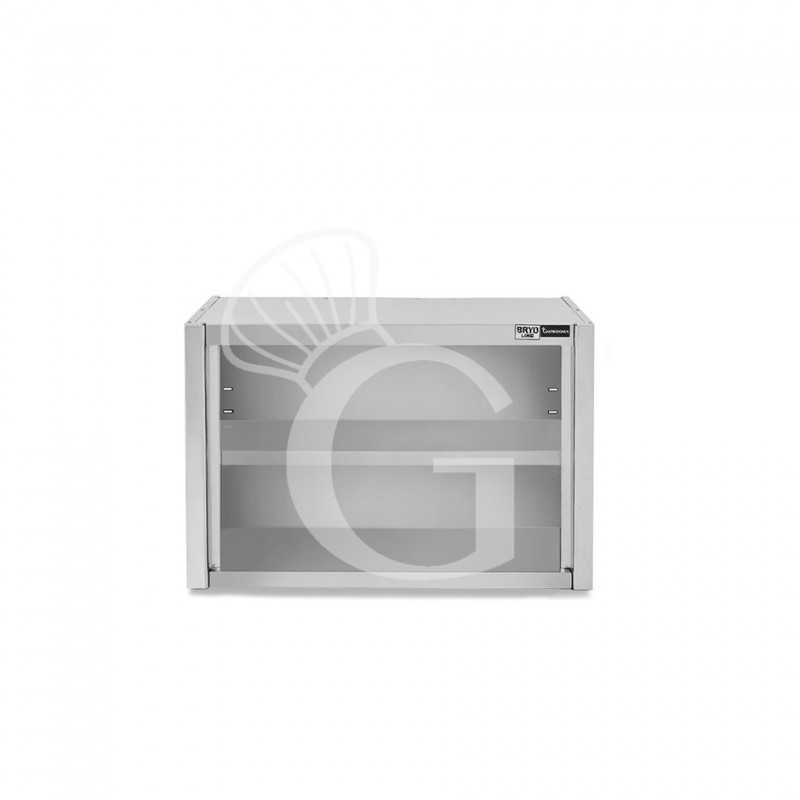 Armario de pared de acero inoxidable con 1 estante, L 600 mm x P 400 mm x A 650 mm