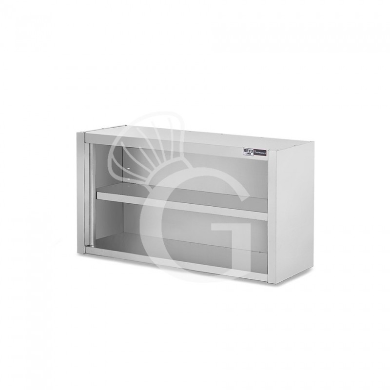 Armario de pared de acero inoxidable con 1 estante, L 800 mm x P 400 mm x A 650 mm