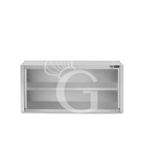Armario de pared de acero inoxidable con 1 estante, L 1200 mm x P 400 mm x A 650 mm
