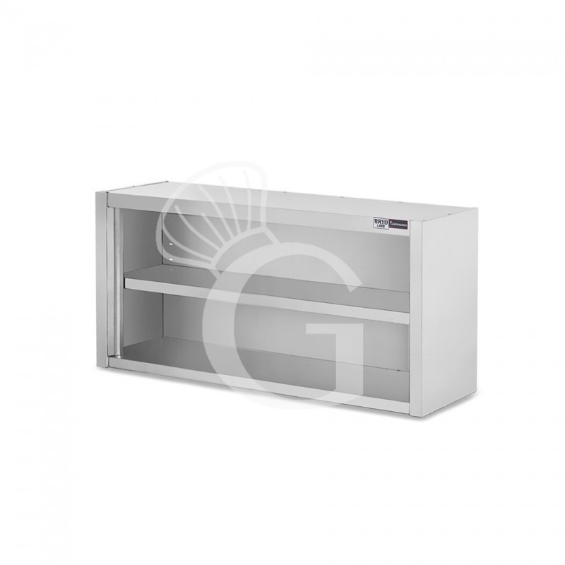 Armario de pared de acero inoxidable con 1 estante, L 1200 mm x P 400 mm x A 650 mm