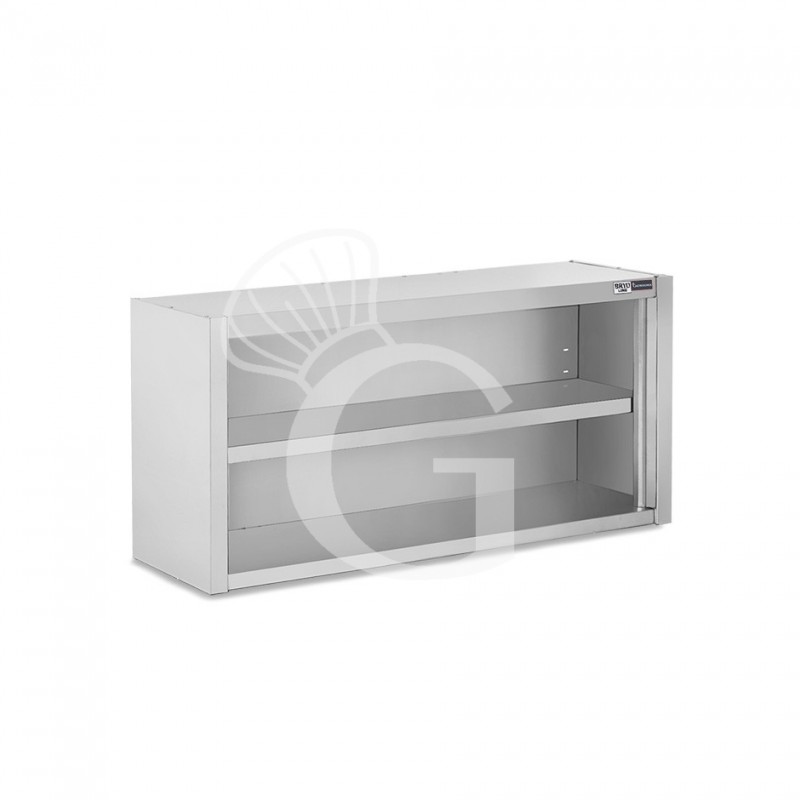 Armario de pared de acero inoxidable con 1 estante, L 1200 mm x P 400 mm x A 650 mm