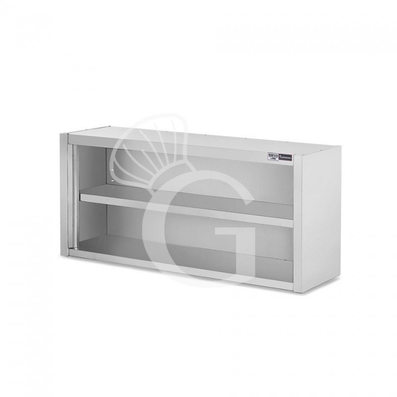 Armario de pared de acero inoxidable con 1 estante, L 1400 mm x P 400 mm x A 650 mm