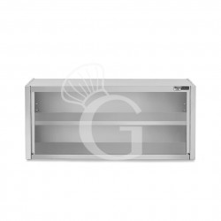 Armario de pared de acero inoxidable con 1 estante, L 1400 mm x P 400 mm x A 650 mm