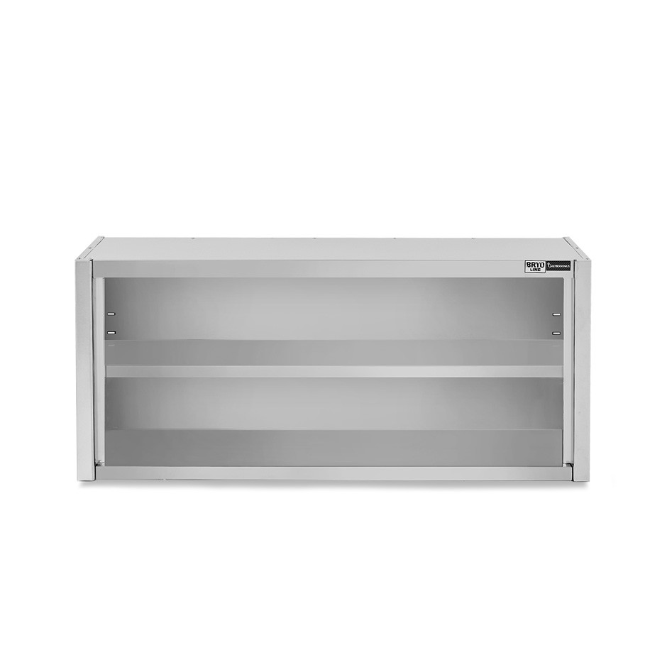 Armario de pared de acero inoxidable con 1 estante, L 1600 mm x P 400 mm x A 650 mm