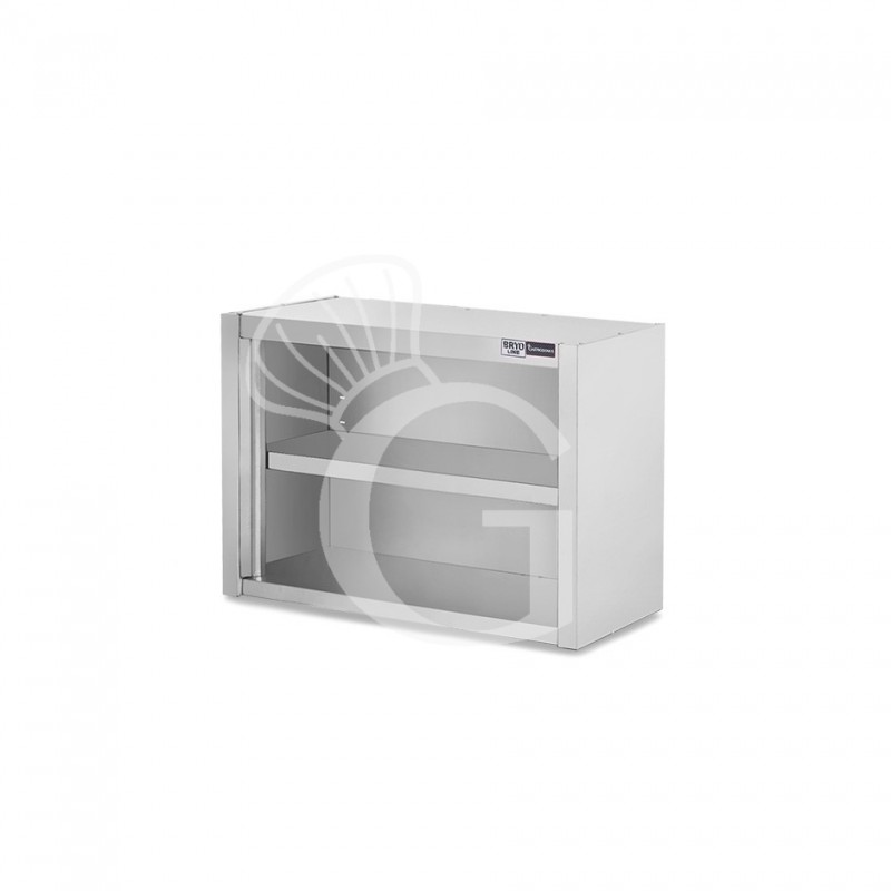 Armario de pared de acero inoxidable con 1 estante, L 700 mm x P 400 mm x A 600 mm