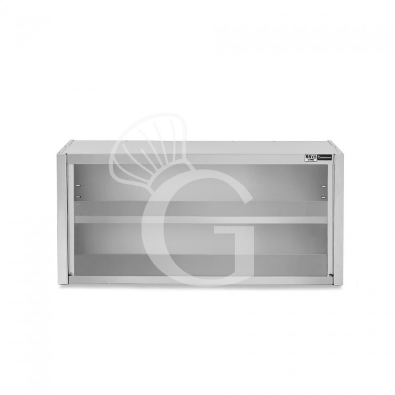 Armario de pared de acero inoxidable con 1 estante, L 1300 mm x P 400 mm x A 660 mm
