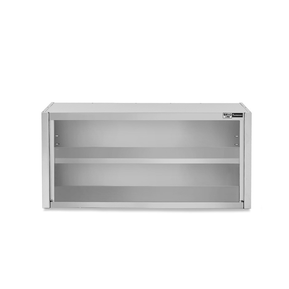 Armario de pared de acero inoxidable con 1 estante, L 1300 mm x P 400 mm x A 660 mm