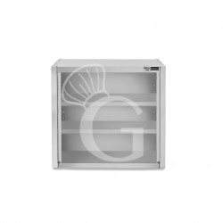 Armario de pared de acero inoxidable con 2 estantes, L 600 mm x P 400 mm x A 1000 mm