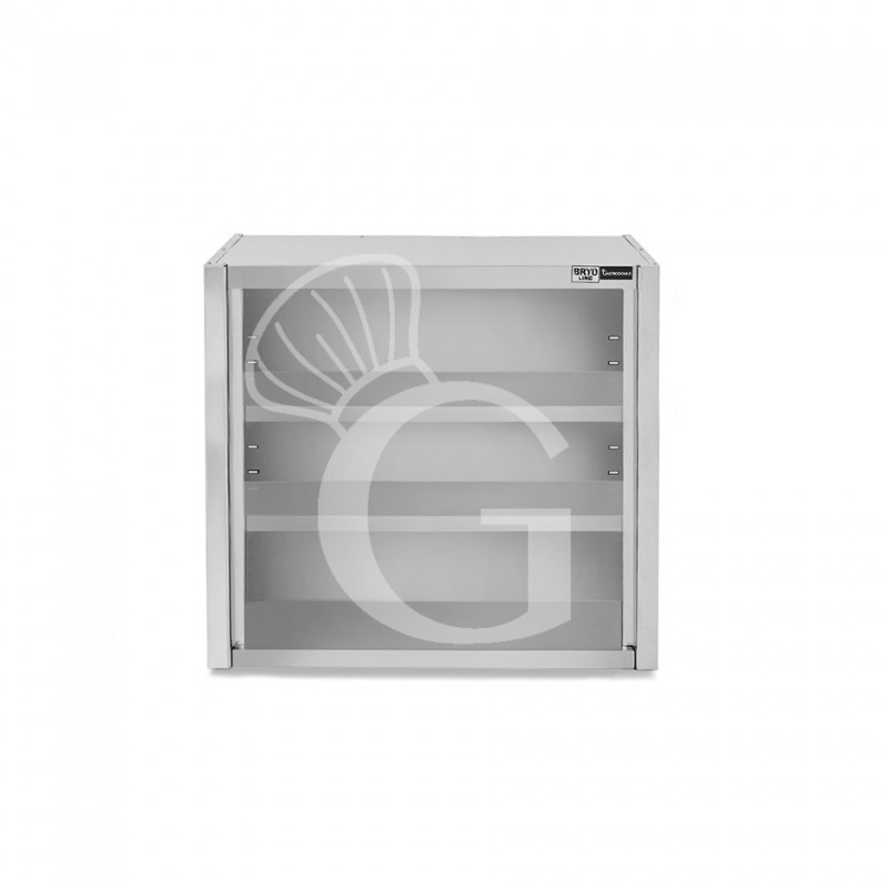 Armario de pared de acero inoxidable con 2 estantes, L 700 mm x P 400 mm x A 1000 mm